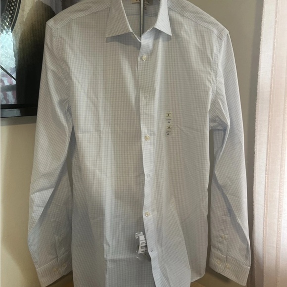 Joseph Abboud Blue & White Checkered Non-Iron Modern Fit Dress Shirt S:16 34/35 - Picture 1 of 5